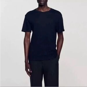 Sandro Men's Black Essential Everyday T-Shirt size medium minimalist chic